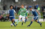 15 August 2017; Gary Shaw of Shamrock Rovers in action against Bastien Hery, left, and Joe Crowe of Limerick FC during the SSE Airtricity League Premier Division match between Limerick FC and Shamrock Rovers at Market's Field in Limerick. Photo by Diarmuid Greene/Sportsfile