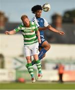 15 August 2017; Bastien Hery of Limerick in action against Ryan Connolly of Shamrock Rovers during the SSE Airtricity League Premier Division match between Limerick FC and Shamrock Rovers at Market's Field in Limerick. Photo by Diarmuid Greene/Sportsfile