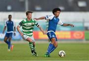 15 August 2017; Bastien Hery of Limerick in action against Ronan Finn of Shamrock Rovers during the SSE Airtricity League Premier Division match between Limerick FC and Shamrock Rovers at Market's Field in Limerick. Photo by Diarmuid Greene/Sportsfile