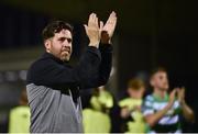 15 August 2017; Shamrock Rovers manager Stephen Bradley applauds Shamrock Rovers supporters after the SSE Airtricity League Premier Division match between Limerick FC and Shamrock Rovers at Market's Field in Limerick. Photo by Diarmuid Greene/Sportsfile