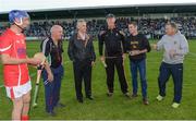 15 August 2017; Attendees, from left, Davy Russell, jockey, RTÉ pundit, Cyril Farrell, Jim Bolger, trainer, Brian Cody, Kilkenny manager, Bernard Dunne, IABA High Performance Director, and Davy Fitzgerald, Wexford manager, at the sixth annual Hurling for Cancer Research game, a celebrity hurling match in aid of the Irish Cancer Society in St Conleth’s Park, Newbridge. The event, organised by legendary racehorse trainer Jim Bolger and National Hunt jockey Davy Russell, has raised €540,000 to date to fund the Irish Cancer Society’s innovative cancer research projects. St. Conleth’s Park, Newbridge, Co Kildare. Photo by Piaras Ó Mídheach/Sportsfile