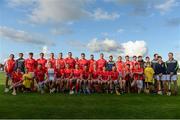 15 August 2017; The Davy Russell's Best team before the sixth annual Hurling for Cancer Research game, a celebrity hurling match in aid of the Irish Cancer Society in St Conleth’s Park, Newbridge. The event, organised by legendary racehorse trainer Jim Bolger and National Hunt jockey Davy Russell, has raised €540,000 to date to fund the Irish Cancer Society’s innovative cancer research projects. The final score was: Jim Bolger’s Best: 7-21, Davy Russell’s Stars 8-13. St. Conleth’s Park, Newbridge, Co Kildare. Photo by Piaras Ó Mídheach/Sportsfile