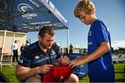 17 August 2017; Leinster's Jack McGrath signs autographs for attendees during the Bank of Ireland Leinster Rugby Summer Camp at Clontarf RFC in Castle Avenue, Clontarf, Dublin. Photo by Cody Glenn/Sportsfile