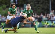 17 August 2017; Claire Molloy of Ireland is tackled by Lenig Corson of France during the 2017 Women's Rugby World Cup Pool C match between France and Ireland at the UCD Bowl in Belfield, Dublin. Photo by Matt Browne/Sportsfile