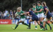 17 August 2017; Claire Molloy of Ireland is tackled by Lenaig Corson of France during the 2017 Women's Rugby World Cup Pool C match between France and Ireland at the UCD Bowl in Belfield, Dublin. Photo by Matt Browne/Sportsfile