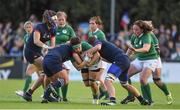 17 August 2017; Ciara Griffin of Ireland is tackled by Gaelle Mignot and Audrey Forlani of France during the 2017 Women's Rugby World Cup Pool C match between France and Ireland at the UCD Bowl in Belfield, Dublin. Photo by Matt Browne/Sportsfile