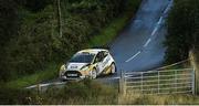 18 August 2017: Sam Moffett of Ireland and Karl Atkinson of Ireland in a Ford Fiesta R5 in action on SS 1 Holly Hill, Strabane Co.Tyrone during Round 5 of the Irish Tarmac Rally Championships in the 2017 John Mulholland Motors Ulster Rally. Photo by Philip Fitzpatrick/Sportsfile
