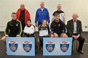 11 May 2012; Ryan Kenny and Orla McHale, from Moy Davitts, Co. Mayo, who received their Kellogs Cúl Camps certificates during a Mayo GAA Open Day 2012 pictured with Mayo players Danny Kirby, left, and Aidan O'Shea, right, and Hugh Rudden, Mayo Coaching Officer, and back row, from left, Paddy McNicholas, Chairman of Mayo County Board, Eugene Lavin, Mayo Gaels Promotion Officer, and Billly McNicholas, Mayo Games Officer. Elverys MacHale Park, Castlebar, Co Mayo. Picture credit: Barry Cregg / SPORTSFILE