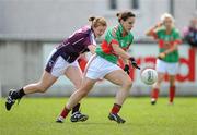 12 May 2012; Martha Carter, Mayo, in action against Sarah Conneally, Galway. Bord Gáis Energy Ladies National Football League, Division 2 Final, Galway v Mayo, Parnell Park, Dublin. Picture credit: Brendan Moran / SPORTSFILE