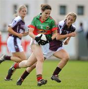 12 May 2012; Martha Carter, Mayo, in action against Sinead Burke, Galway. Bord Gáis Energy Ladies National Football League, Division 2 Final, Galway v Mayo, Parnell Park, Dublin. Picture credit: Brendan Moran / SPORTSFILE