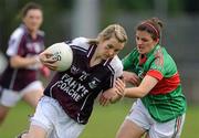 12 May 2012; Tracy Leonard, Galway, in action against Amy Bell, Mayo. Bord Gáis Energy Ladies National Football League, Division 2 Final, Galway v Mayo, Parnell Park, Dublin. Picture credit: Brendan Moran / SPORTSFILE