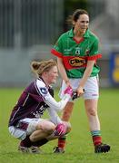 12 May 2012; Trina McNicholas, Mayo, consoles Mairead Coyne, Galway, after the final whistle. Bord Gáis Energy Ladies National Football League, Division 2 Final, Galway v Mayo, Parnell Park, Dublin. Picture credit: Brendan Moran / SPORTSFILE