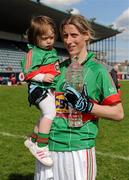 12 May 2012; Mayo forward and Player of the Match Cora Staunton with her one year old niece Aoife Conroy after the game. Bord Gáis Energy Ladies National Football League, Division 2 Final, Galway v Mayo, Parnell Park, Dublin. Picture credit: Brendan Moran / SPORTSFILE