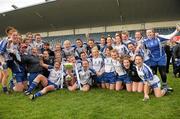 12 May 2012; The Monaghan team celebrate with the cup. Bord Gáis Energy Ladies National Football League, Division 1 Final, Cork v Monaghan, Parnell Park, Dublin. Photo by Sportsfile