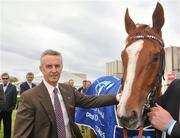 13 May 2012; Trainer Jim Bolger in the parade ring after he sent out Light Heavy to win the Derrinstown Stud Derby Trial Stakes. Leopardstown Racecourse, Leopardstown, Co. Dublin. Picture credit: Barry Cregg / SPORTSFILE