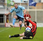 13 May 2012; Karl Caufield, Avondale FC., in action against Daniel Ennis, Cherry Orchard FC. FAI Umbro Intermediate Cup, Cherry Orchard FC v Avondale FC, Tallaght Stadium, Tallaght, Co. Dublin. Picture credit: Tomas Greally / SPORTSFILE
