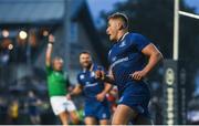 18 August 2017; Jordan Larmour of Leinster after scoring his side's sixth try during the Bank of Ireland Pre-season Friendly match between Leinster and Gloucester at St Mary's RFC in Dublin. Photo by David Fitzgerald/Sportsfile