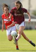 19 August 2017; Aine McDonagh of Galway in action against Ciara O'Sullivan of Cork during the TG4 Ladies Football All-Ireland Senior Championship Quarter-Final match between Cork and Galway at Cusack Park in Westmeath. Photo by Matt Browne/Sportsfile