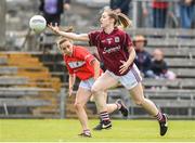 19 August 2017; Caitriona Cormican of Galway in action against Melissa Duggan of Cork during the TG4 Ladies Football All-Ireland Senior Championship Quarter-Final match between Cork and Galway at Cusack Park in Westmeath. Photo by Matt Browne/Sportsfile