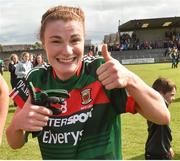 19 August 2017; Aileen Gilroy of Mayo celebrates after the TG4 Ladies Football All-Ireland Senior Championship Quarter-Final match between Donegal and Mayo at Cusack Park in Westmeath. Photo by Matt Browne/Sportsfile