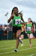 19 August 2017; Oyinkan Adedeji of Regional, Co Limerick, competing in the Girls U14 and O12 4x100 relay event during day 1 of the Aldi Community Games August Festival 2017 at the National Sports Campus in Dublin. Photo by Sam Barnes/Sportsfile