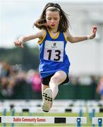 19 August 2017; Aimee O'Reilly of Baltinglass, Co Wicklow, competing in the Girls U10 60m Hurdles event during day 1 of the Aldi Community Games August Festival 2017 at the National Sports Campus in Dublin. Photo by Sam Barnes/Sportsfile