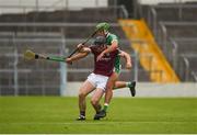 19 August 2017; Seán Linnane of Galway in action against Robbie Hanley of Limerick during the Bord Gáis Energy GAA Hurling All-Ireland U21 Championship Semi-Final match between Galway and Limerick at Semple Stadium in Tipperary. Photo by Daire Brennan/Sportsfile