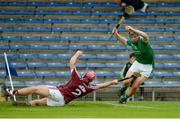 19 August 2017; Peter Casey of Limerick in action against Declan Cronin of Galway during the Bord Gáis Energy GAA Hurling All-Ireland U21 Championship Semi-Final match between Galway and Limerick at Semple Stadium in Tipperary. Photo by Piaras Ó Mídheach/Sportsfile