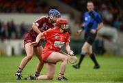 19 August 2017; A hurleyless Libby Coppinger of Cork in action against Niamh Kilkenny of Galway during the All-Ireland Senior Camogie Championship Semi-Final between Cork and Galway at the Gaelic Grounds in Limerick. Photo by Diarmuid Greene/Sportsfile