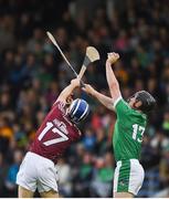 19 August 2017; Peter Casey of Limerick in action against Ciarán O'Connor of Galway during the Bord Gáis Energy GAA Hurling All-Ireland U21 Championship Semi-Final match between Galway and Limerick at Semple Stadium in Tipperary. Photo by Daire Brennan/Sportsfile