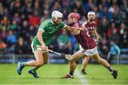 19 August 2017; Aaron Gillane of Limerick in action against Declan Cronin of Galway during the Bord Gáis Energy GAA Hurling All-Ireland U21 Championship Semi-Final match between Galway and Limerick at Semple Stadium in Tipperary. Photo by Daire Brennan/Sportsfile