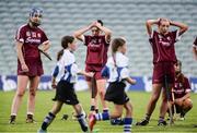 19 August 2017; Galway players Niamh Hannify, left, Tara Kenny, centre, and Niamh Kilkenny react after the All-Ireland Senior Camogie Championship Semi-Final between Cork and Galway at the Gaelic Grounds in Limerick. Photo by Diarmuid Greene/Sportsfile