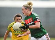 19 August 2017; Fiona Doherty of Mayo in action against Niamh Hegarty of Donegal during the TG4 Ladies Football All-Ireland Senior Championship Quarter-Final match between Donegal and Mayo at Cusack Park in Westmeath. Photo by Matt Browne/Sportsfile