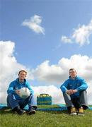 14 May 2012; Colm Cooper and Henry Shefflin announce that any club that collects 500 Lucozade Sports bottle caps in the Club Crusade will win a bottle carrier and will go into a draw to win €5,000. The Club Crusade initiative invites grassroots clubs to sign up and collect Lucozade Sport bottle caps to be in with a chance to win €10,000. For more details visit lucozadesport.ie. In attendance at the announcement are Kerry footballer Colm Cooper, left, and Kilkenny hurler Henry Shefflin. Ballyhale GAA, Ballyhale, Co. Kilkenny. Picture credit: Stephen McCarthy / SPORTSFILE