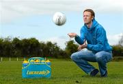 14 May 2012; Colm Cooper and Henry Shefflin announce that any club that collects 500 Lucozade Sports bottle caps in the Club Crusade will win a bottle carrier and will go into a draw to win €5,000. The Club Crusade initiative invites grassroots clubs to sign up and collect Lucozade Sport bottle caps to be in with a chance to win €10,000. For more details visit lucozadesport.ie. In attendance at the announcement is Kerry footballer Colm Cooper. Ballyhale GAA, Ballyhale, Co. Kilkenny. Picture credit: Stephen McCarthy / SPORTSFILE