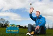 14 May 2012; Colm Cooper and Henry Shefflin announce that any club that collects 500 Lucozade Sports bottle caps in the Club Crusade will win a bottle carrier and will go into a draw to win €5,000. The Club Crusade initiative invites grassroots clubs to sign up and collect Lucozade Sport bottle caps to be in with a chance to win €10,000. For more details visit lucozadesport.ie. In attendance at the announcement is Kilkenny hurler Henry Shefflin. Ballyhale GAA, Ballyhale, Co. Kilkenny. Picture credit: Stephen McCarthy / SPORTSFILE