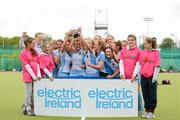 13 May 2012; UCD captain Laura Wilson and team-mates celebrate with the cup. Electric Ireland Women's Irish Senior Cup Final, UCD v Loreto, National Hockey Stadium, UCD, Belfield, Dublin. Picture credit: Stephen McCarthy / SPORTSFILE
