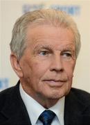 17 May 2012; RTÉ pundit John Giles during a press conference at the launch of RTÉ’s EURO 2012 coverage. RTÉ, Donnybrook, Dublin. Picture credit: Stephen McCarthy / SPORTSFILE