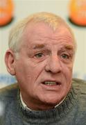 17 May 2012; RTÉ pundit Eamon Dunphy speaking during a press conference at the launch of RTÉ’s EURO 2012 coverage. RTÉ, Donnybrook, Dublin. Picture credit: Stephen McCarthy / SPORTSFILE