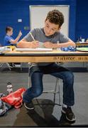 20 August 2017; Joe Campbell, age 11, from Drumcliffe, Co. Sligo, takes part in the U12 Art event during day 2 of the Aldi Community Games August Festival 2017 at the National Sports Campus in Dublin. Photo by Cody Glenn/Sportsfile