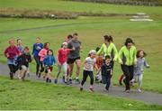 20 August 2017; Parkrun Ireland, in partnership with Vhi, expanded their range of junior events to ten with the introduction of the Oranmore Junior Parkrun on Sunday morning. Junior parkruns are 2km long and cater for 4 to 14 year olds, free of charge providing a fun and safe environment for children to enjoy exercise. To register for a parkrun near you visit www.parkrun.ie. New registrants should select their chosen event as their home location. You will then receive a personal barcode which acts as your free entry to any parkrun event worldwide. Pictured are participants including Eve Murray, aged 8, from Athenry, Co. Galway, front left, during the Oranmore Junior Parkrun, in partnership with Vhi. Rinville Park, Oranmore, Co Galway. Photo by Diarmuid Greene/Sportsfile