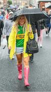 20 August 2017; Kerry supporter Sharon Lynch, from Castleisland, makes her way to Croke Park prior to the GAA Football All-Ireland Senior Championship Semi-Final match between Kerry and Mayo at Croke Park in Dublin. Photo by Stephen McCarthy/Sportsfile