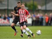 20 August 2017; Ronan Curtis of Derry City in action against Sean Gannon of Dundalk during the SSE Airtricity League Premier Division match between Derry City and Dundalk at Maginn Park in Buncrana, Co Donegal. Photo by Oliver McVeigh/Sportsfile