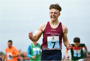20 August 2017; Aaron Keane of Rosemount, Co Westmeath, right, celebrates after winning the Boys U16 and O14 200m final during day 2 of the Aldi Community Games August Festival 2017 at the National Sports Campus in Dublin. Photo by Sam Barnes/Sportsfile