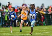 20 August 2017; Grainne Diamond of EBS Skerries, Co Dublin, right, competing in the Girls U8 and O6 80m event during day 2 of the Aldi Community Games August Festival 2017 at the National Sports Campus in Dublin. Photo by Sam Barnes/Sportsfile