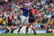20 August 2017; Kieran Donaghy of Kerry taunts Aidan O'Shea of Mayo following his side's first goal during the GAA Football All-Ireland Senior Championship Semi-Final match between Kerry and Mayo at Croke Park in Dublin. Photo by Ramsey Cardy/Sportsfile