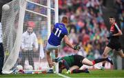 20 August 2017; Johnny Buckley of Kerry shoots to score his side's second goal past Mayo goalkeeper David Clarke during the GAA Football All-Ireland Senior Championship Semi-Final match between Kerry and Mayo at Croke Park in Dublin. Photo by Stephen McCarthy/Sportsfile