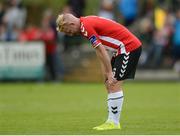 20 August 2017; A disappointed Nicky Low of Derry City after the SSE Airtricity League Premier Division match between Derry City and Dundalk at Maginn Park in Buncrana, Co Donegal. Photo by Oliver McVeigh/Sportsfile