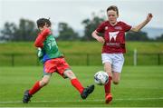 20 August 2017; Jake Coyne of St Pats, representing Kilkenny, in action against Sean Murphy of Clarinbridge, representing Galway, during the Boys U12 and O8 Soccer event during day 2 of the Aldi Community Games August Festival 2017 at the National Sports Campus in Dublin. Photo by Sam Barnes/Sportsfile