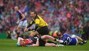 20 August 2017; Referee Maurice Deegan recovers after falling during the GAA Football All-Ireland Senior Championship Semi-Final match between Kerry and Mayo at Croke Park in Dublin. Photo by Ray McManus/Sportsfile